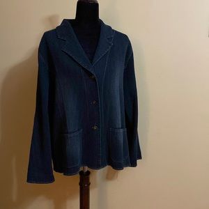 EUC Chico’s Unlined Distressed Blazer sz 3/XL